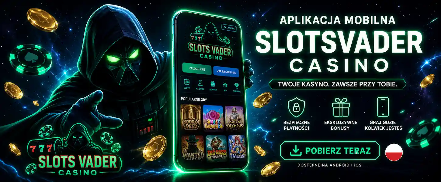 Aplikacja mobilna SlotsVader Casino na telefon – graj w sloty na smartfonie w Polsce.